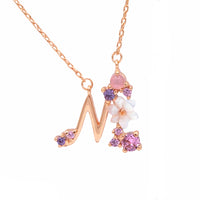 Floral Letter Necklace