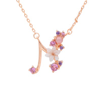 Floral Letter Necklace