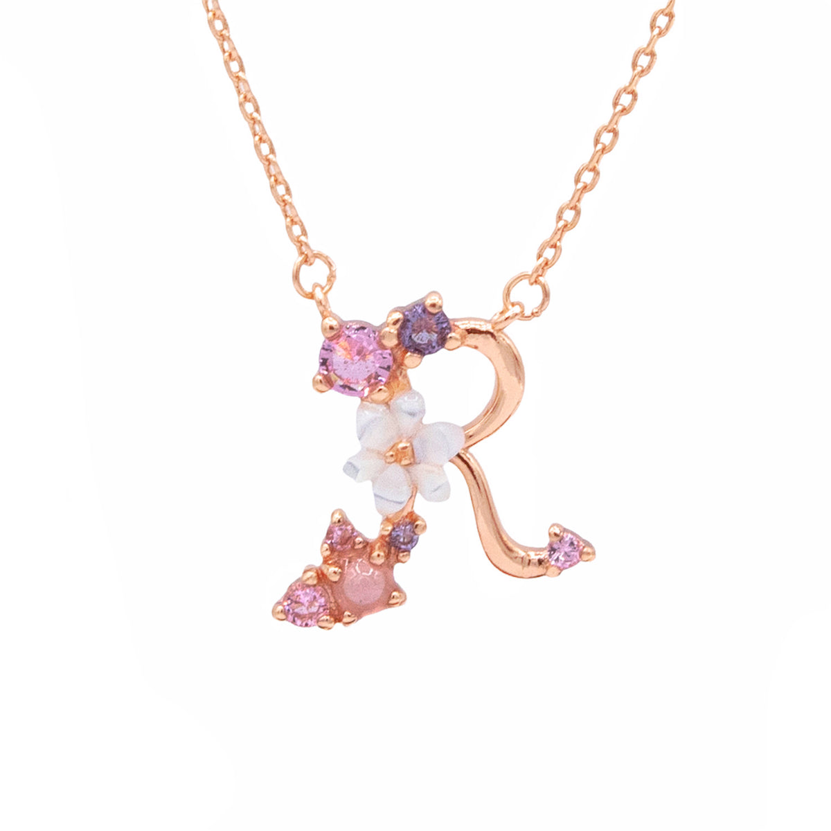 Floral Letter Necklace