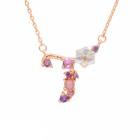 Floral Letter Necklace