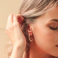 Dainty Circle Pearl Earrings