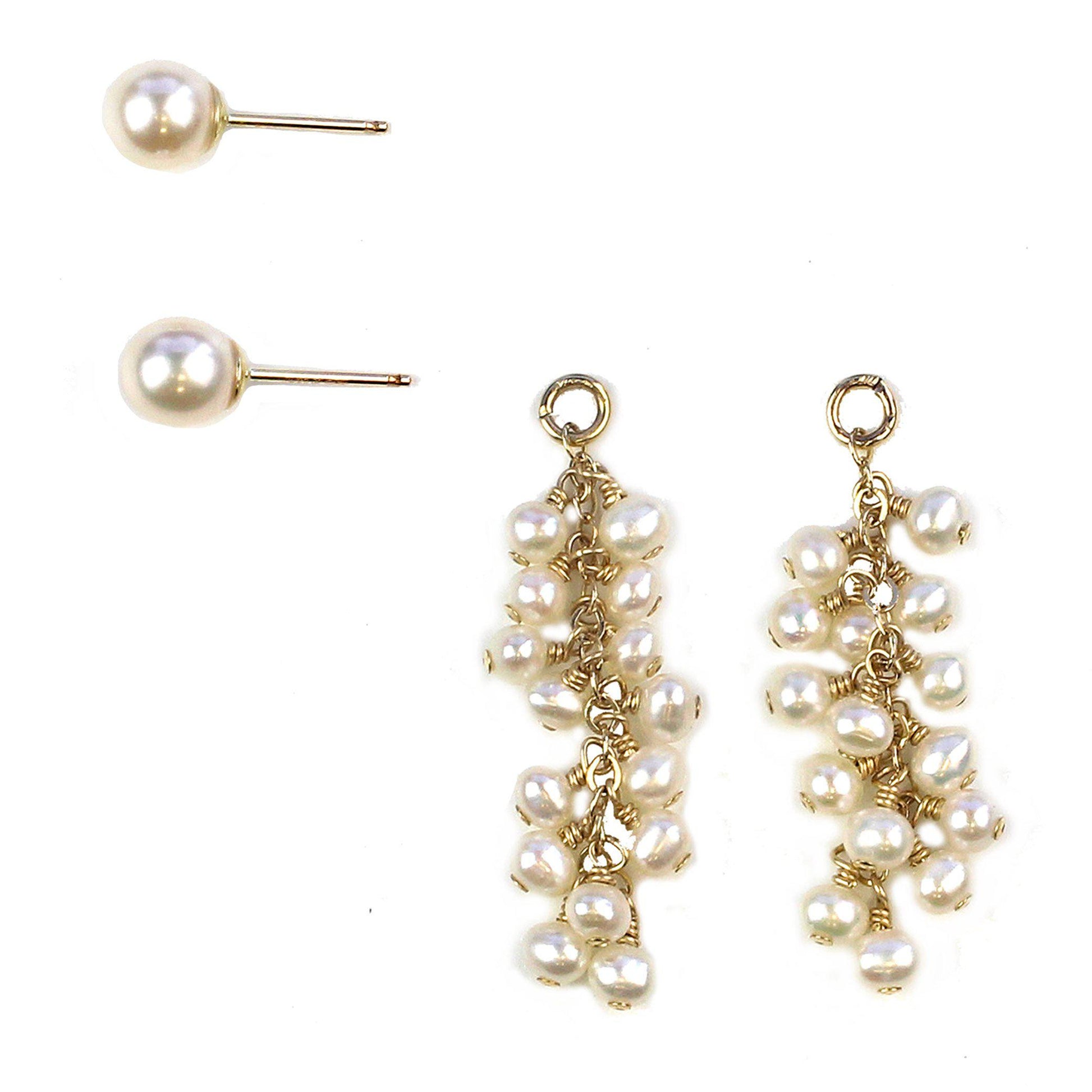 2 Ways Pearl Drop Earrings