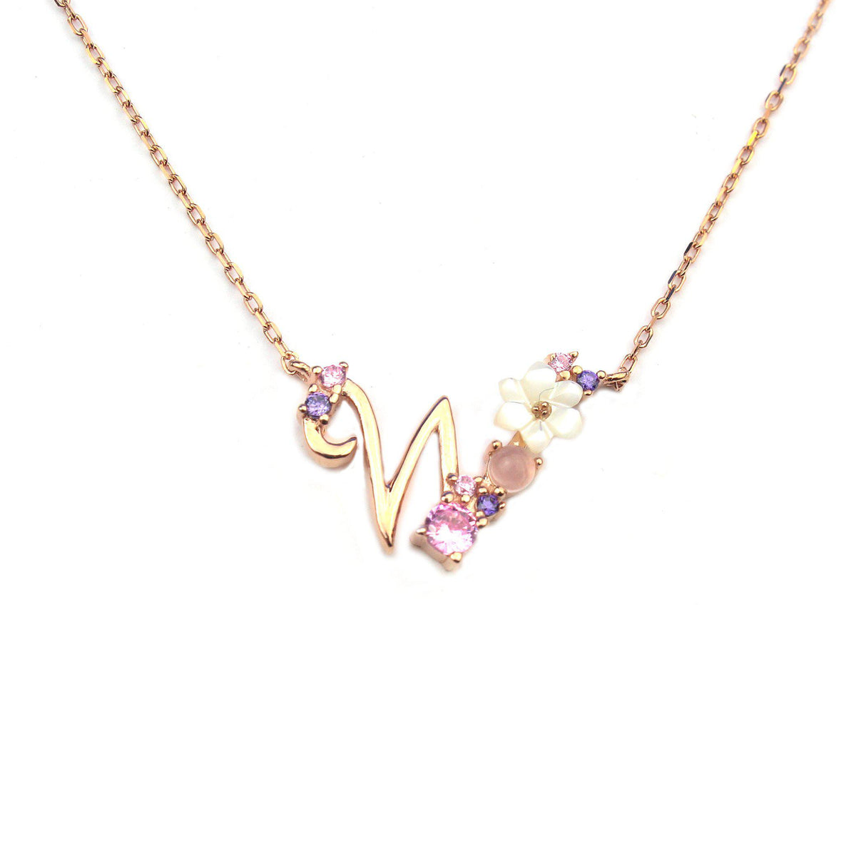 Floral Letter Necklace