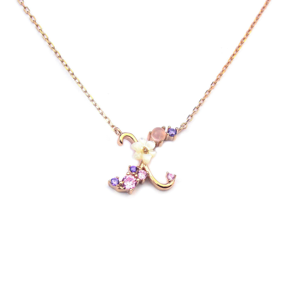 Floral Letter Necklace