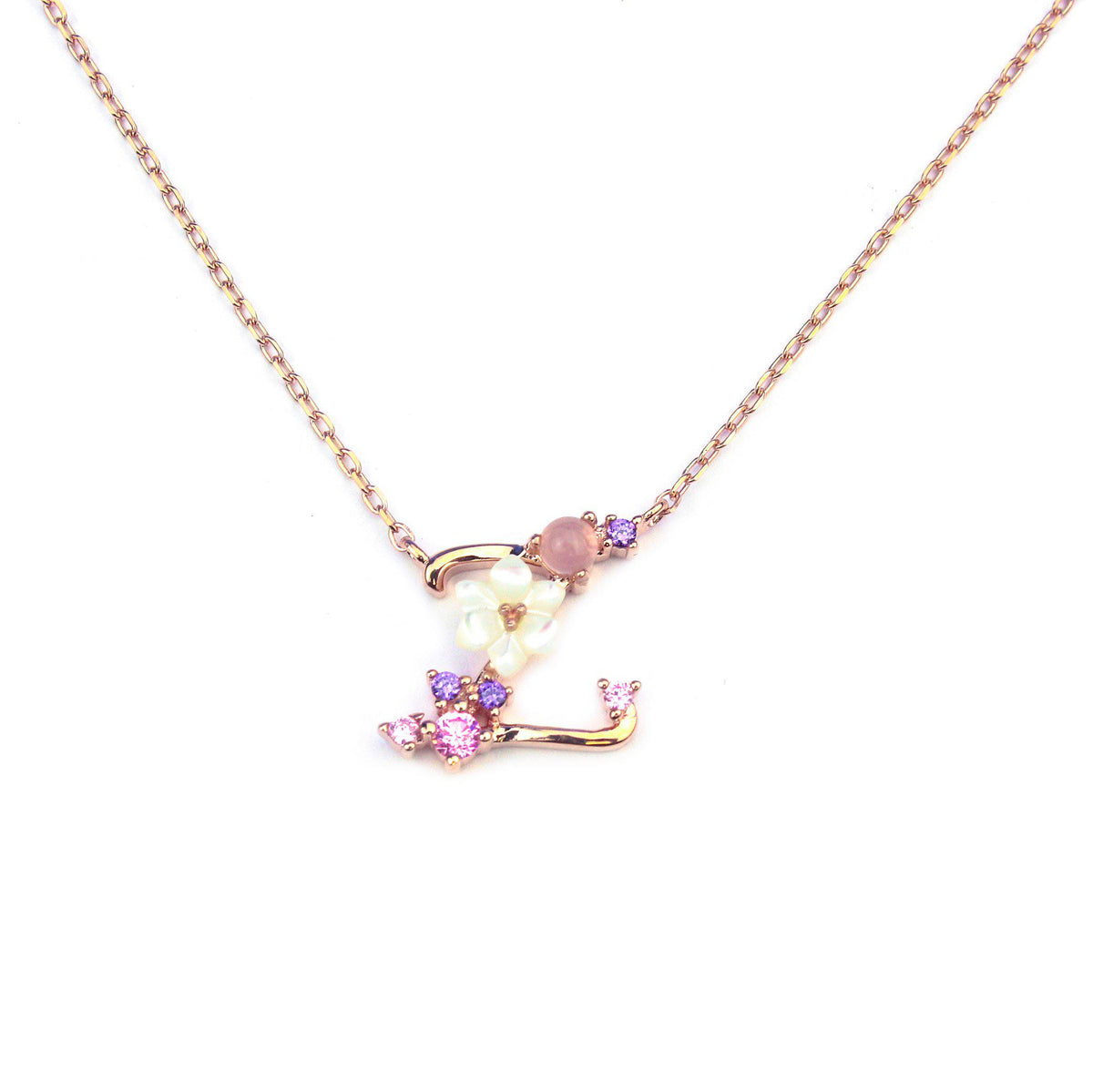 Floral Letter Necklace