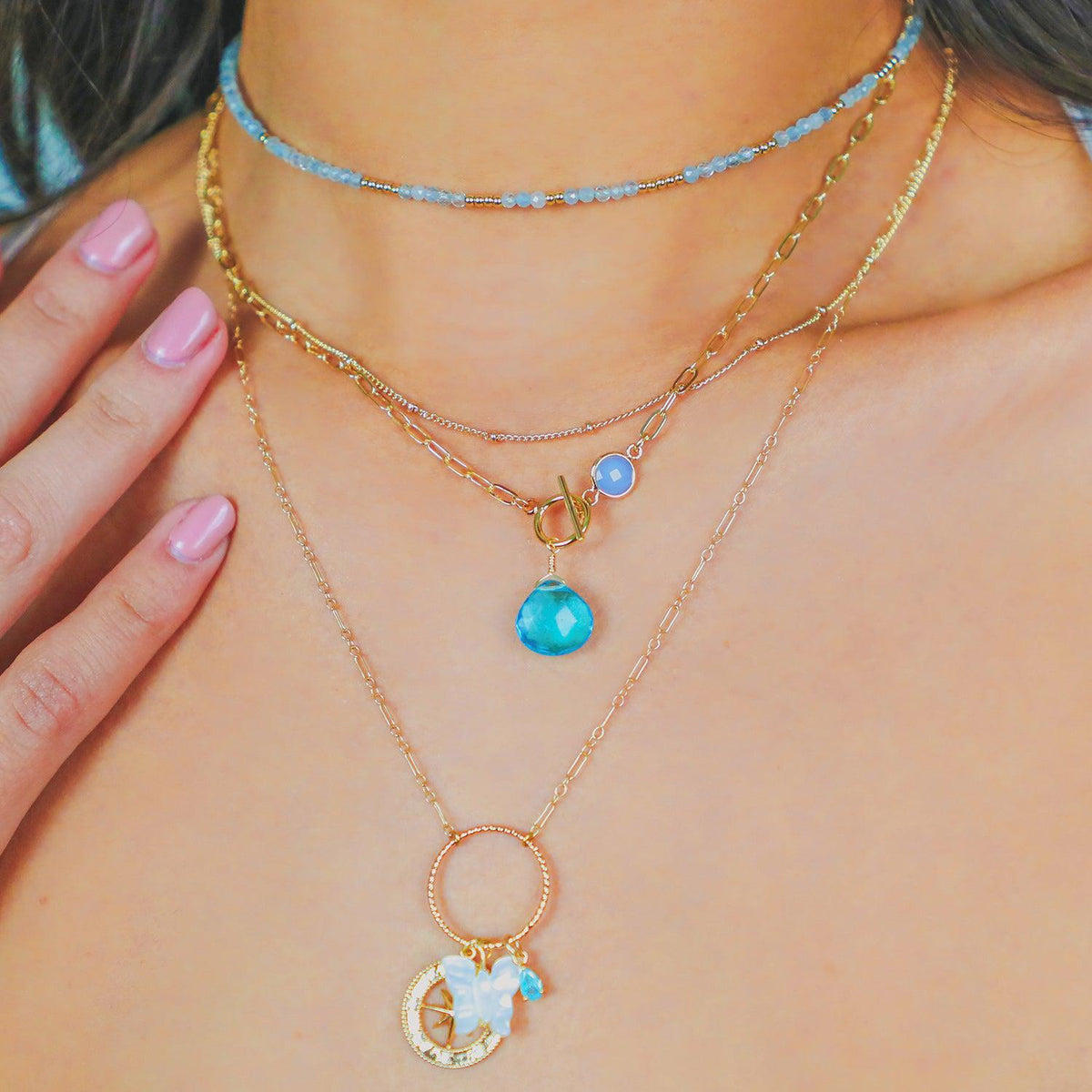 Over the Rainbow Necklace - Ocean Blue