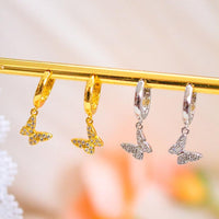 Sparkle Butterfly Huggie Earrings