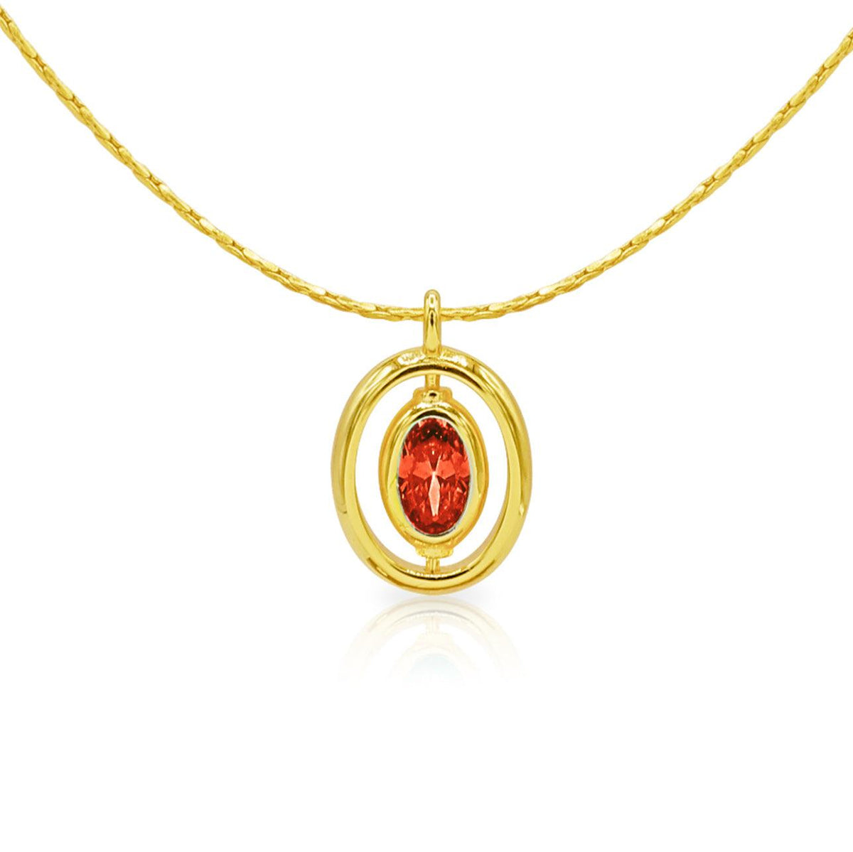 Oval Birthstone Necklace