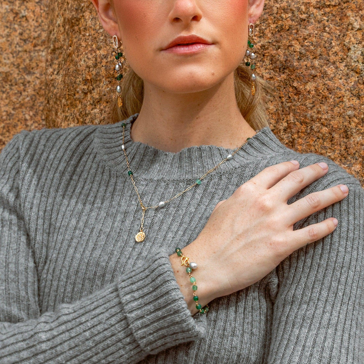 Wonder Green Strawberry Quartz Bracelet