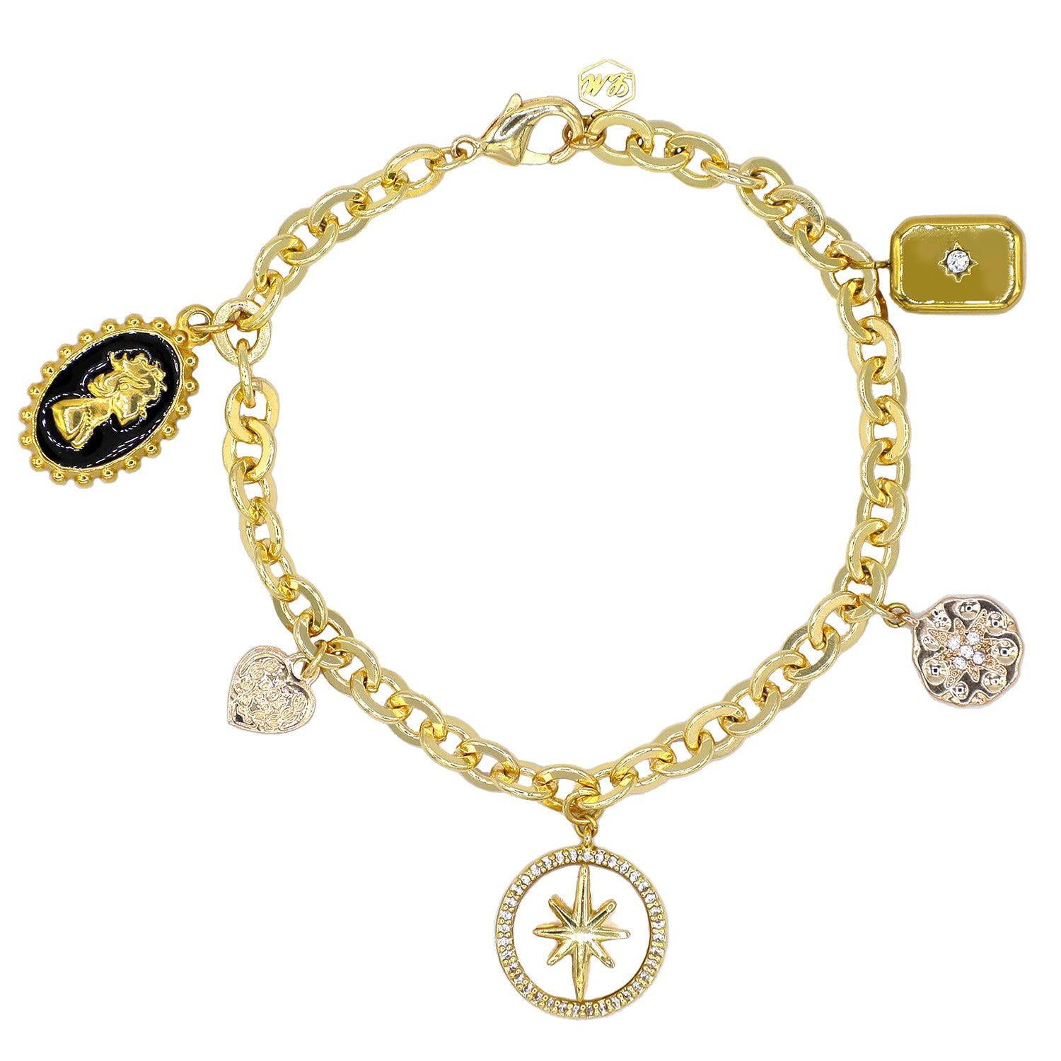 18K Goldplated Sterling Silver Multi-Charm Bracelet – Chloe and Madison  Jewelry