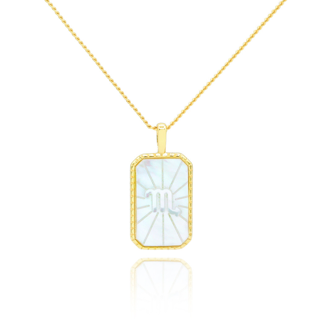 Mother of Pearl Zodiac Double-Sided Necklace