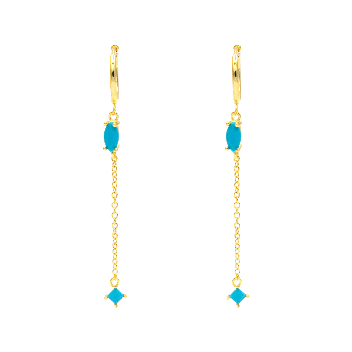 Elegant Turquoise Huggie Earrings