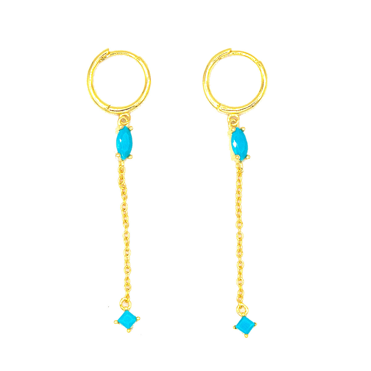 Elegant Turquoise Huggie Earrings