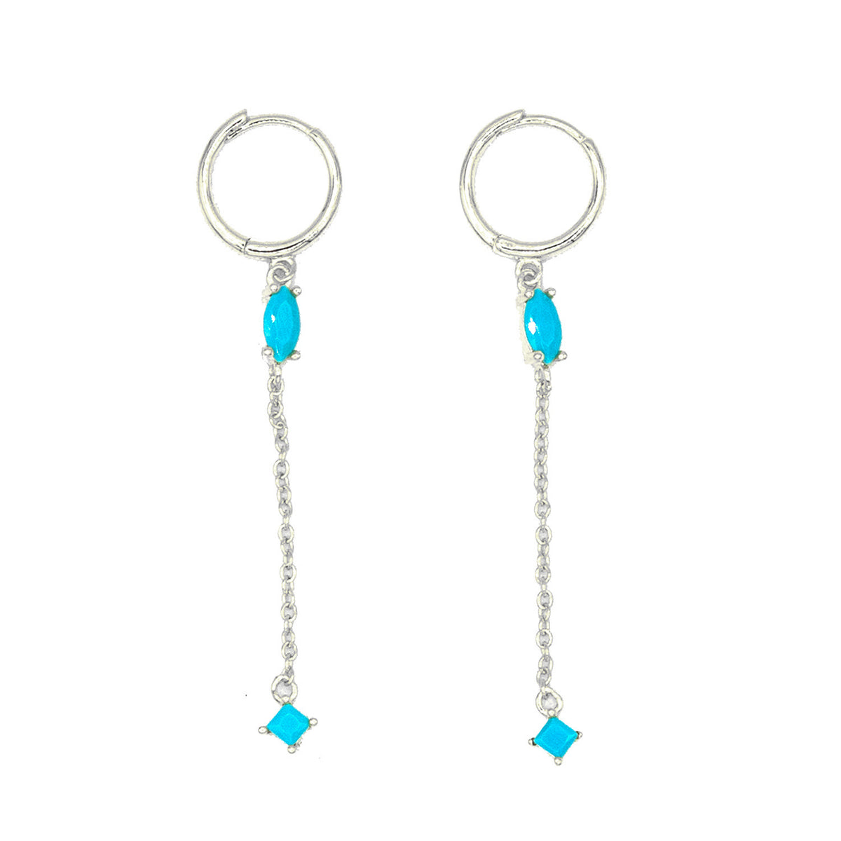 Elegant Turquoise Huggie Earrings