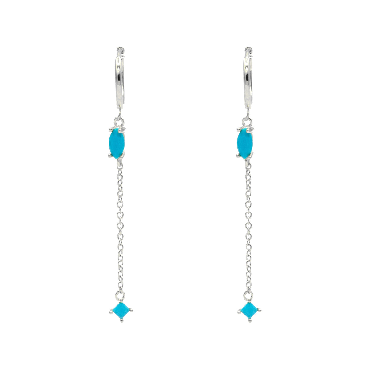 Elegant Turquoise Huggie Earrings