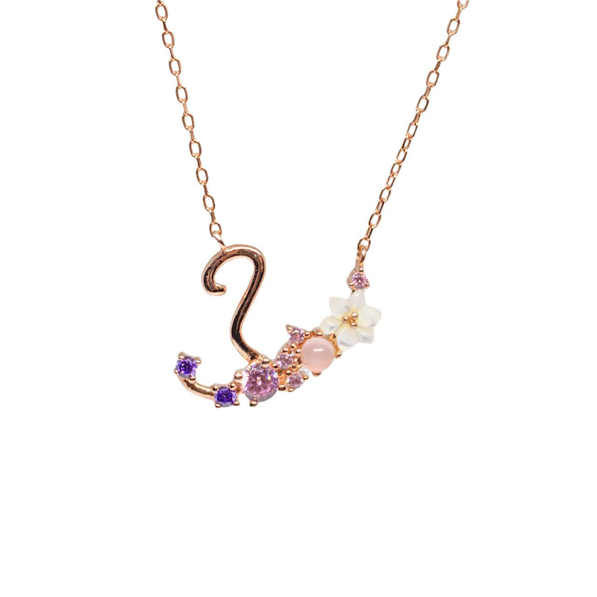 Floral Letter Necklace