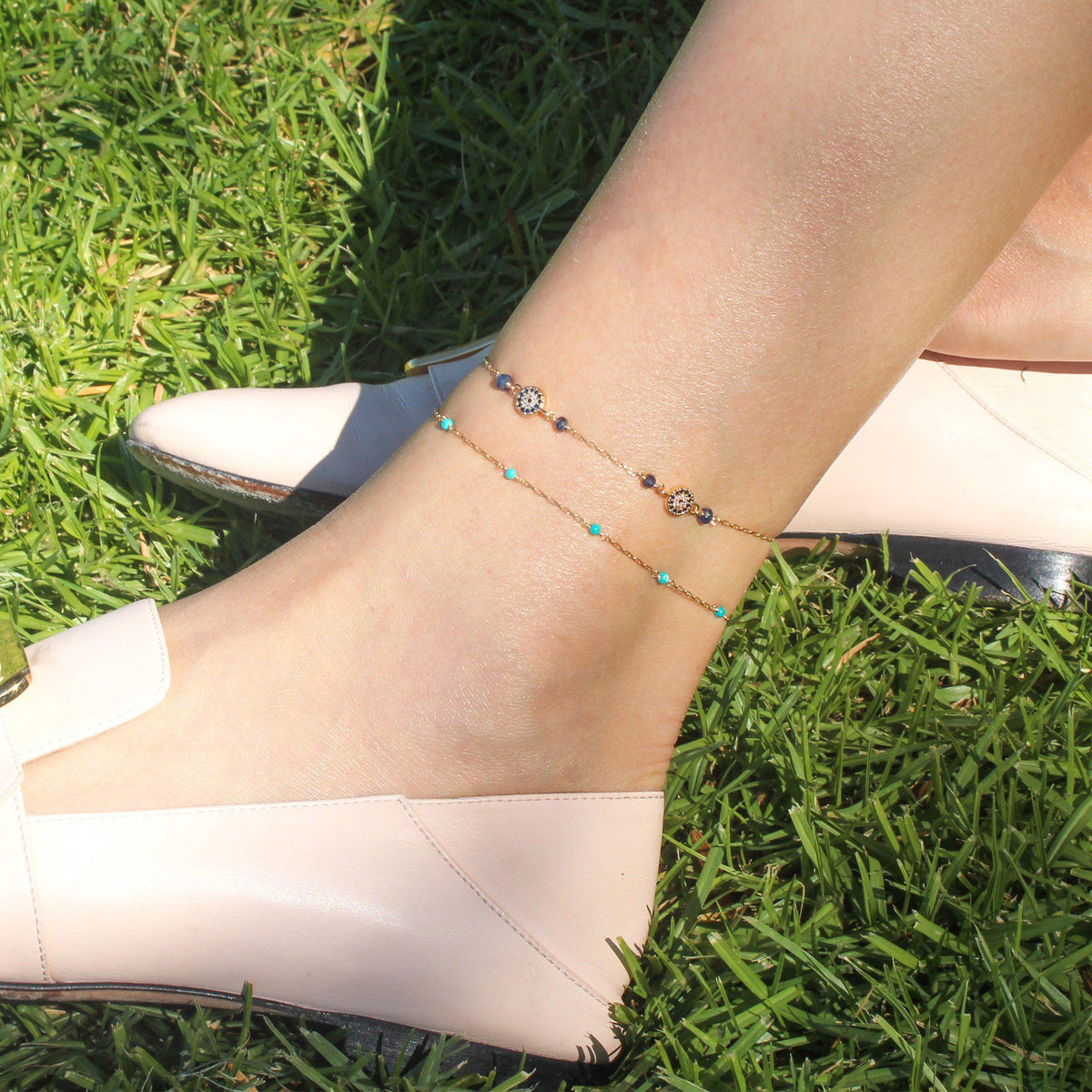 Blue Fire Anklet-Adorn Anklets-La Meno