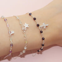 Blue Sandstone with Cross Bracelet-Adorn Bracelet-La Meno