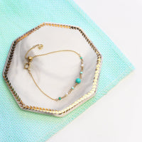 Blue Turquoise and Pearl Bracelet-Adorn Bracelet-La Meno