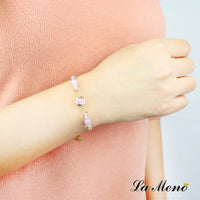 gold fill bracelet with Amethyst and clear quartz