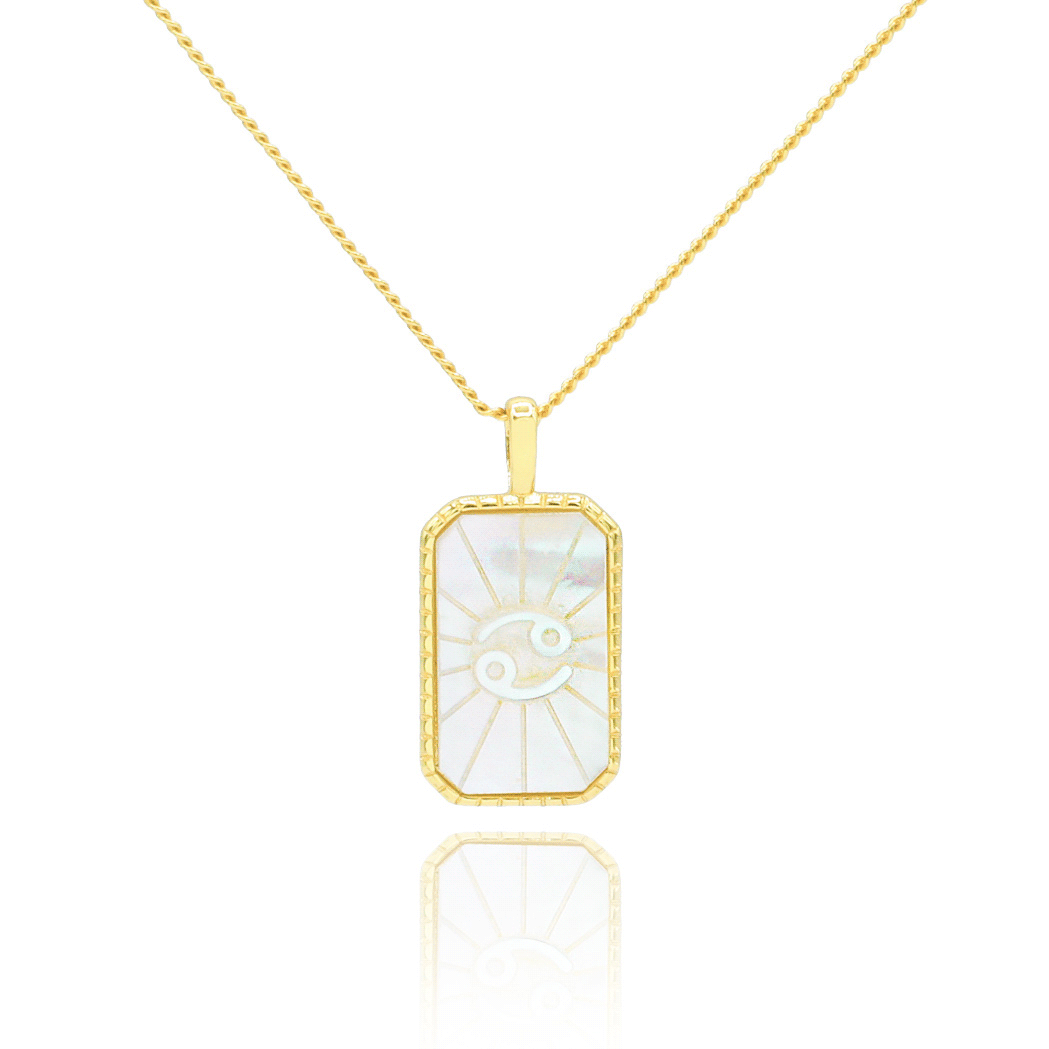 Mother of Pearl Zodiac Double-Sided Necklace