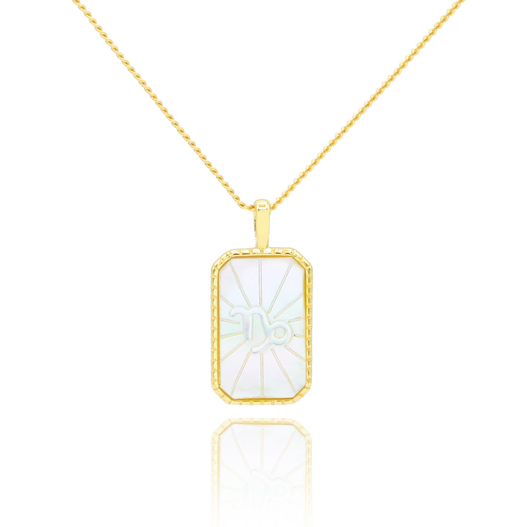 Mother of Pearl Zodiac Double-Sided Necklace