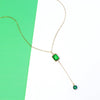 Green Agate Necklace-Dangling Necklace-La Meno