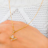 Clear Crystal Butterfly Necklace-La Meno