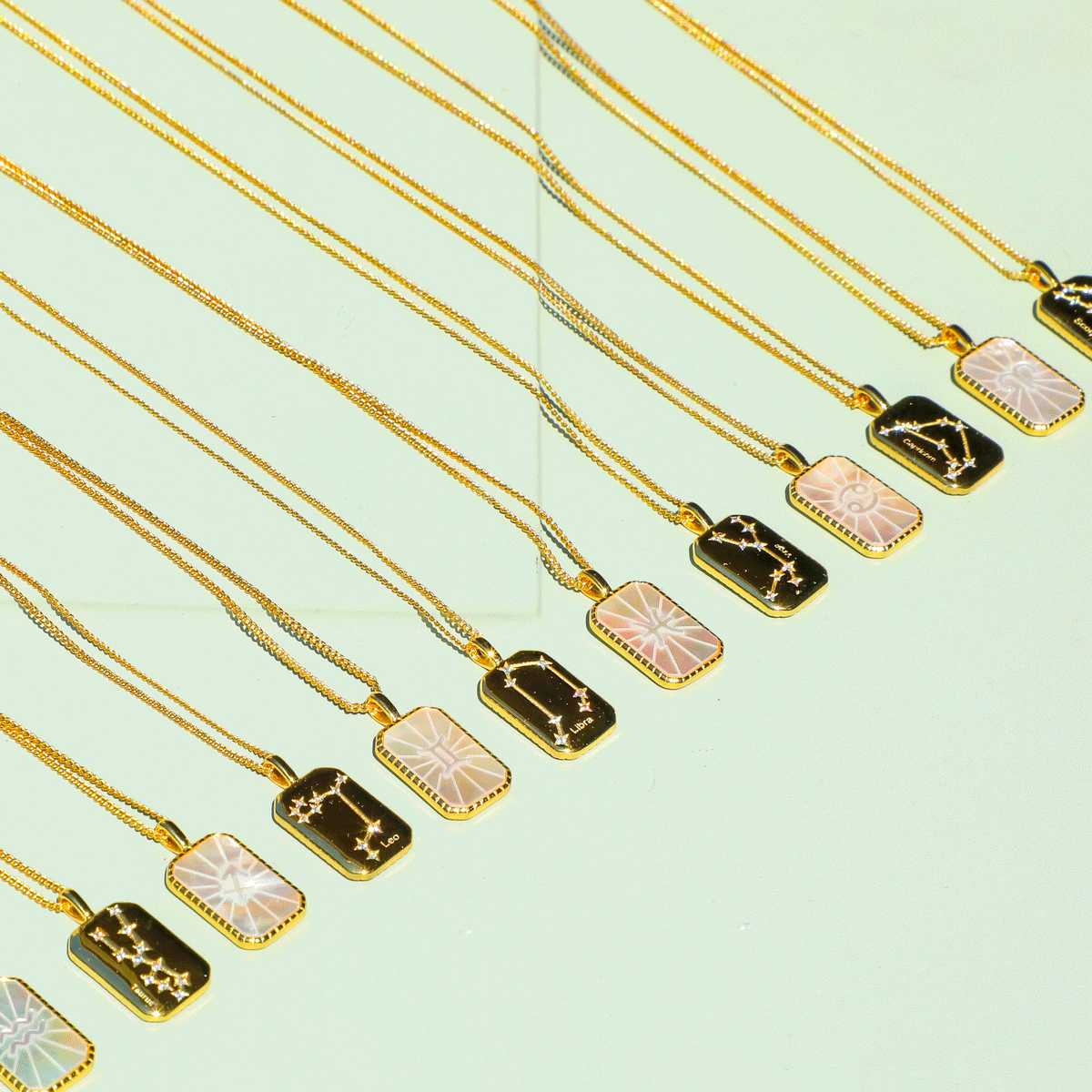 Mother of Pearl Zodiac Double-Sided Necklace