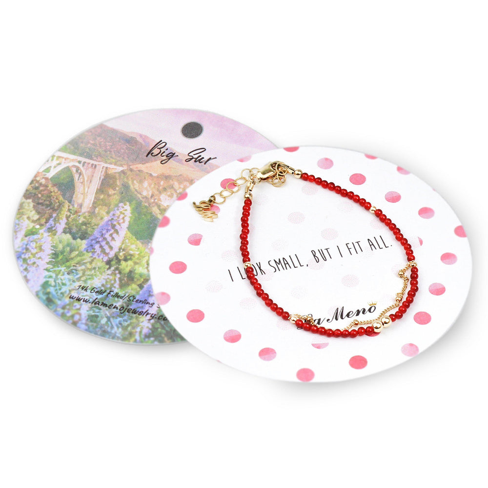 Tiny Carnelian &amp Half Chain Bracelet