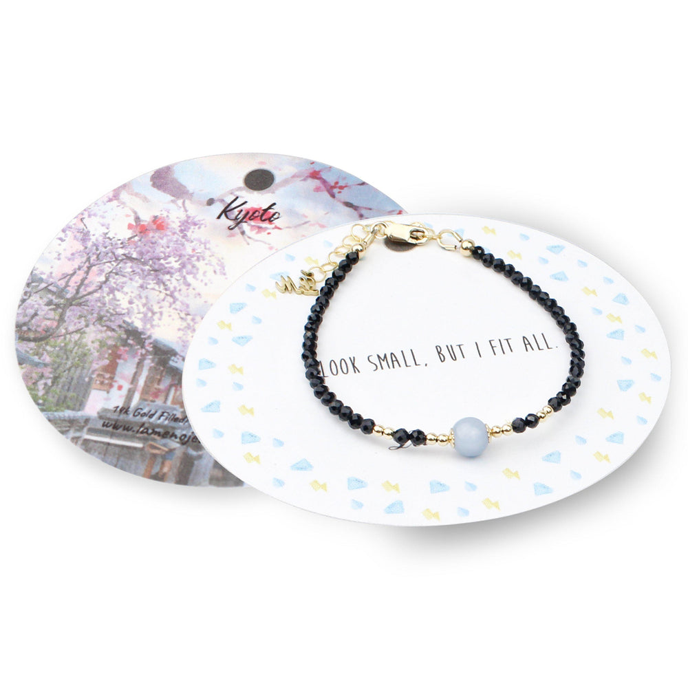 Tiny Onyx &amp Aquamarine Bracelet