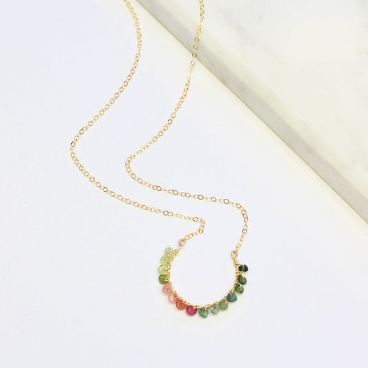 Crescent Rainbow Necklace-Adorn Necklace-La Meno