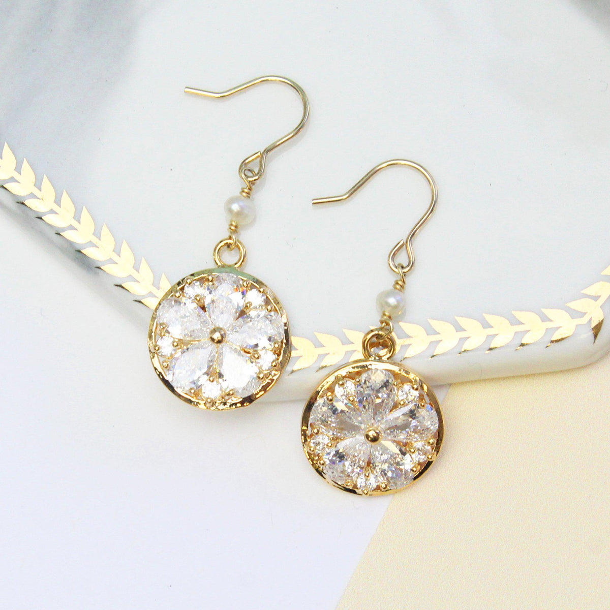 Crystal Blossom Earring-Adorn Earring-La Meno