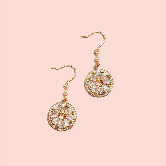 Crystal Flower Earring-Adorn Earring-La Meno