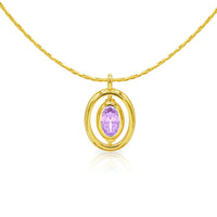Oval Birthstone Necklace