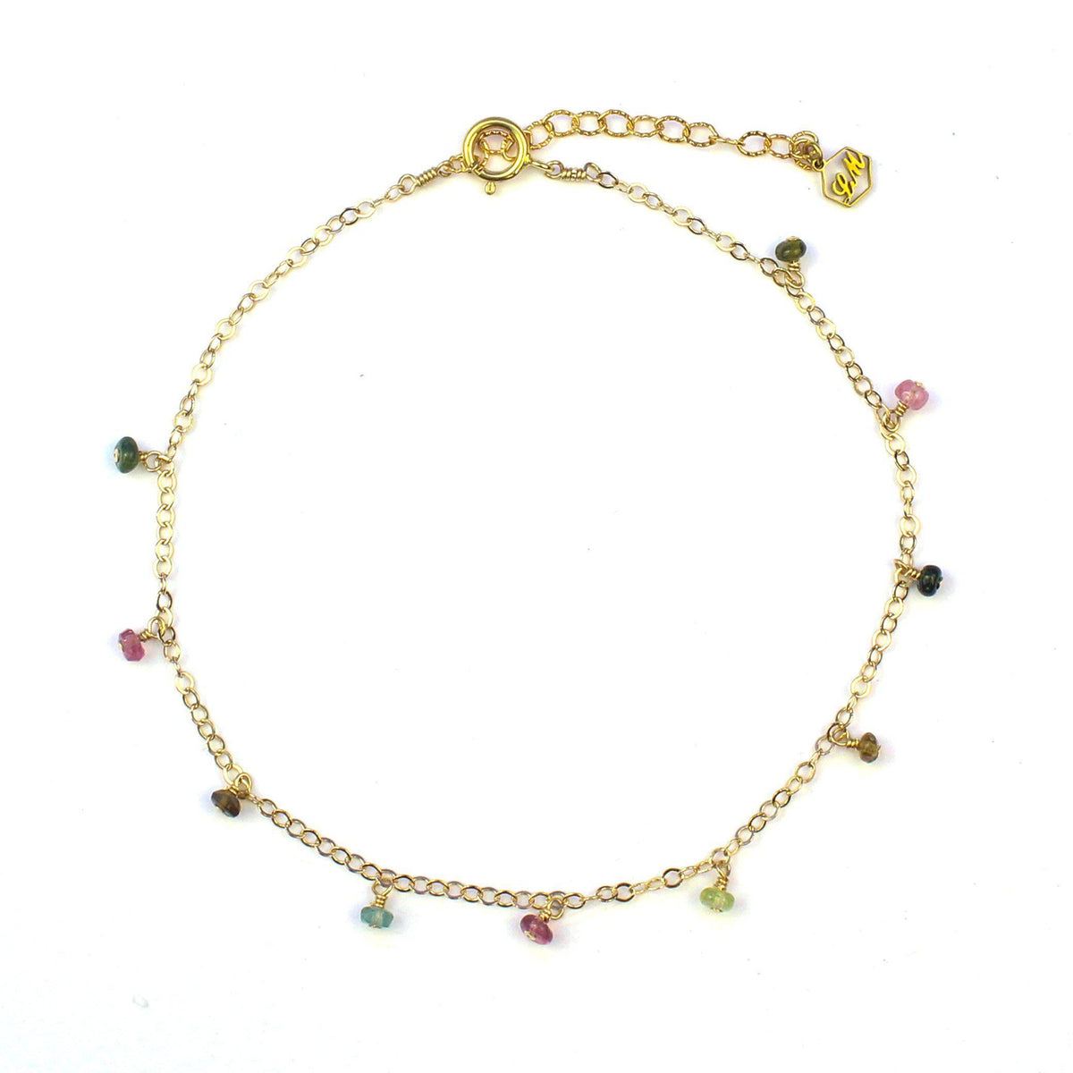 Dropping Tourmaline Anklet-Adorn Anklets-La Meno