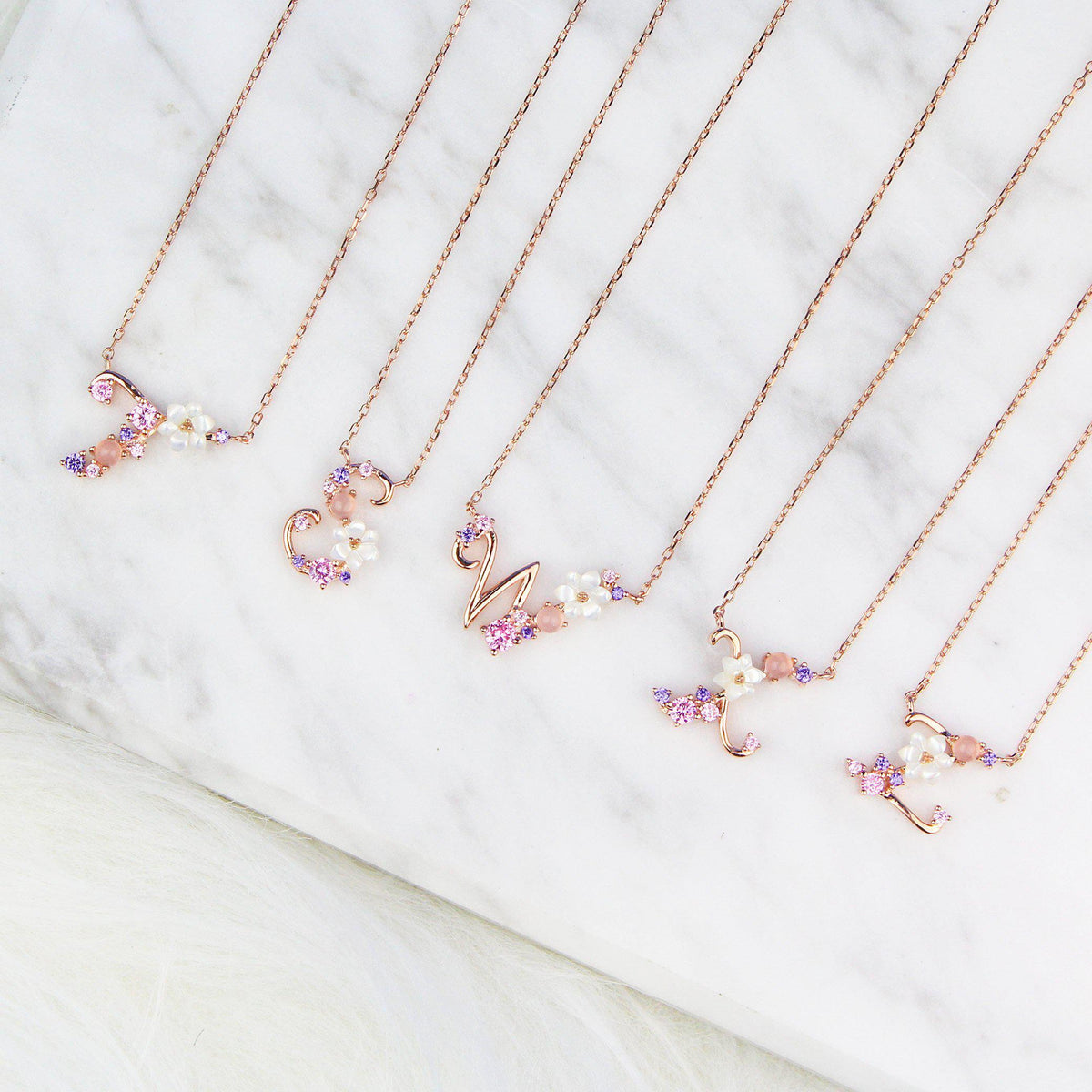 Floral Letter Necklace-Limited Edition-La Meno