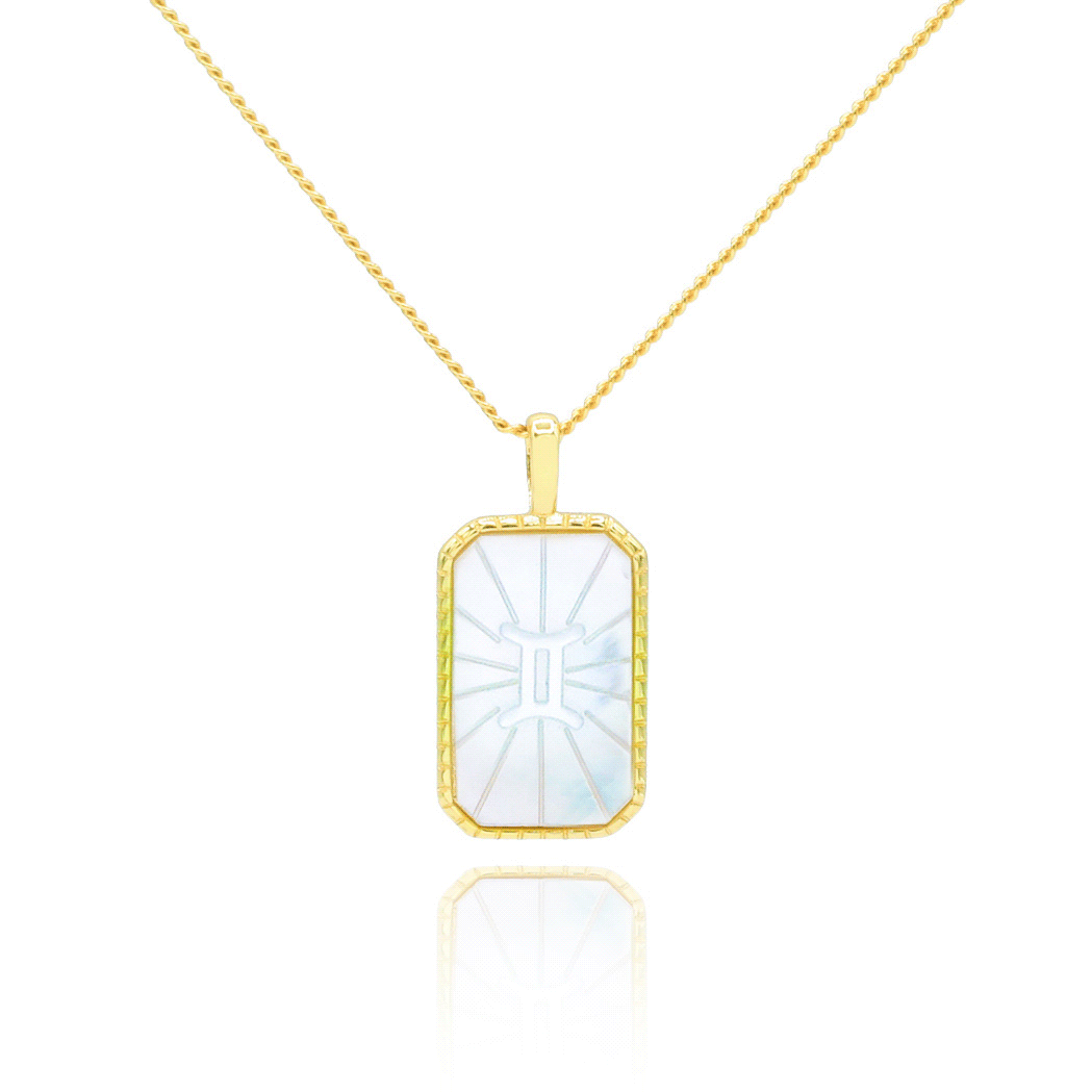 Mother of Pearl Zodiac Double-Sided Necklace