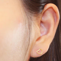 Gold Heart Screw Back Earring-Limited Edition-La Meno