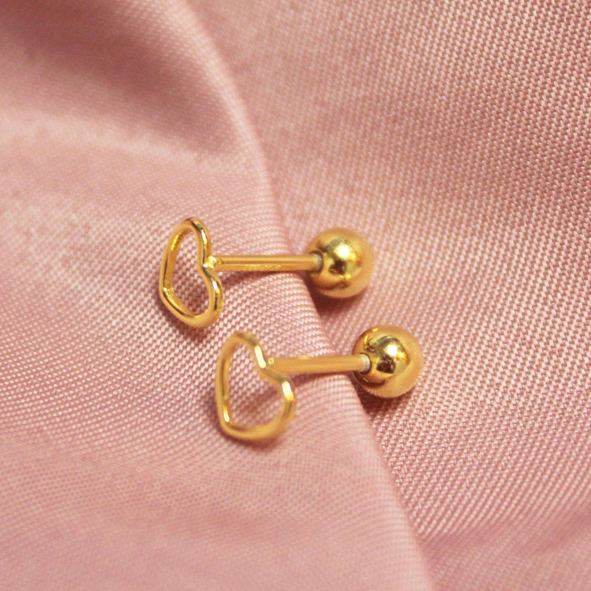 Gold Heart Screw Back Earring-Limited Edition-La Meno