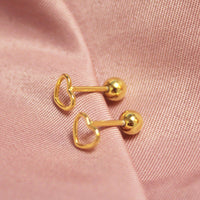Gold Heart Screw Back Earring-Limited Edition-La Meno