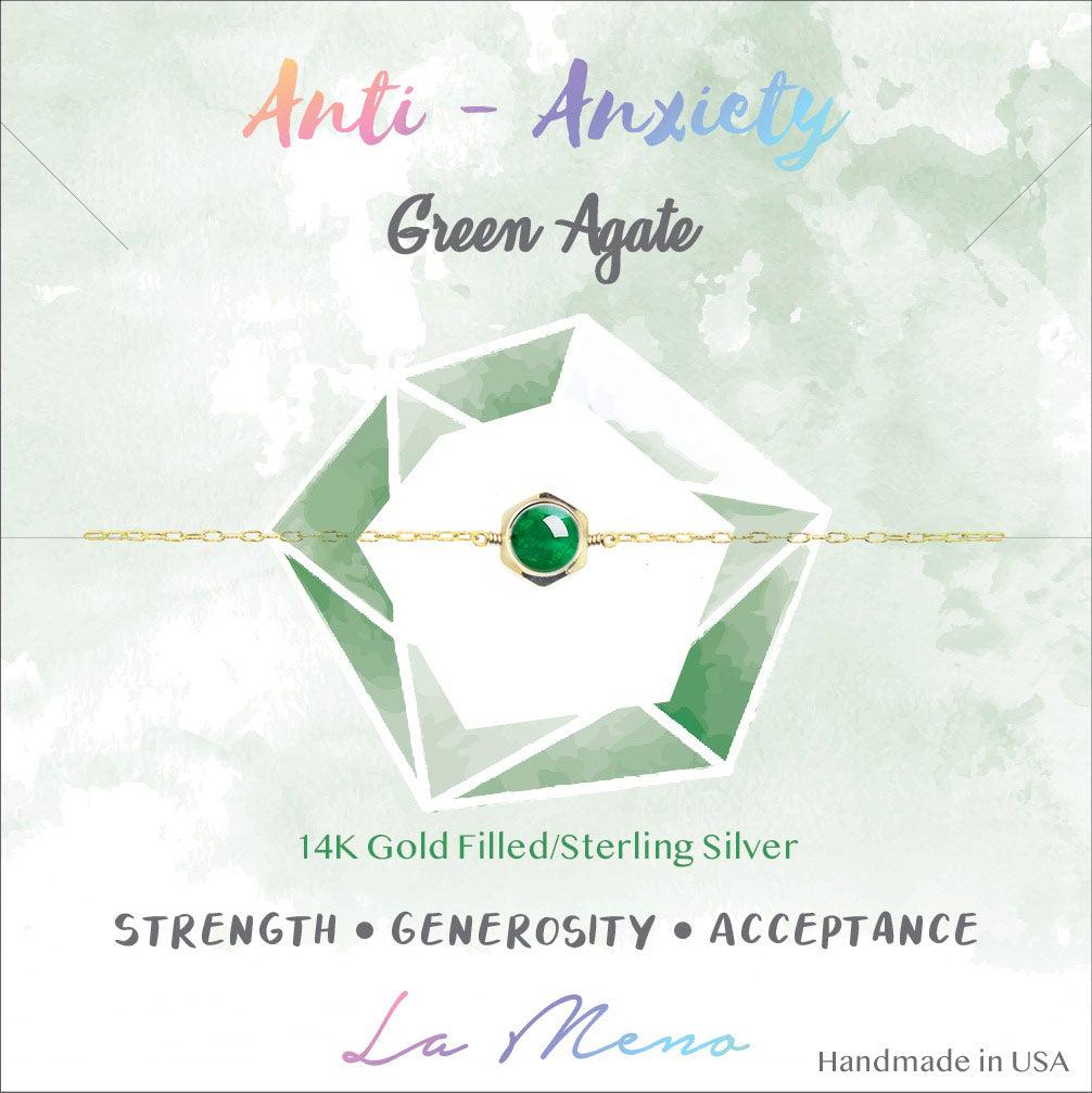 [Hexagon] Green Agate Bracelet