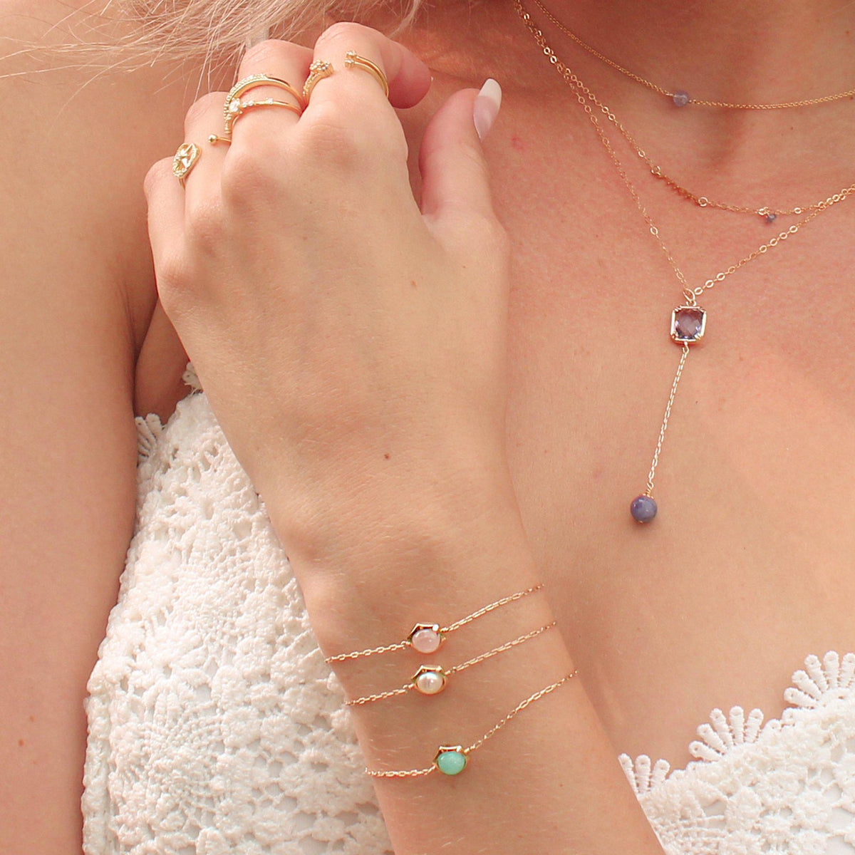 [Hexagon] Amazonite Bracelet-Hexagon Bracelet-La Meno