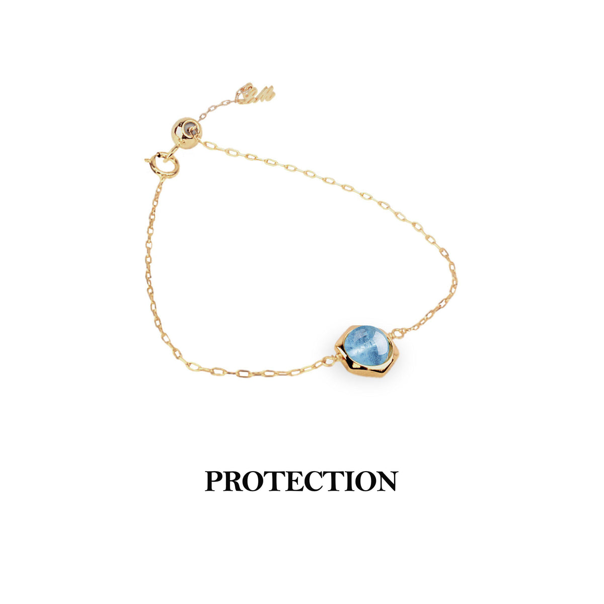 [Hexagon] Aquamarine Bracelet-Hexagon Bracelet-La Meno