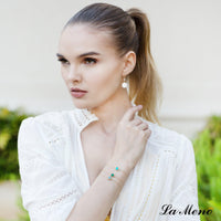 [Hexagon] Aquamarine Bracelet-Hexagon Bracelet-La Meno