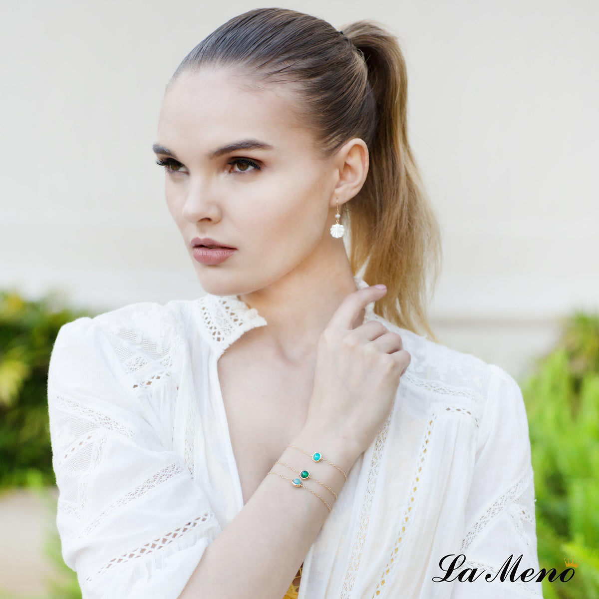 [Hexagon] Green Agate Bracelet-Hexagon Bracelet-La Meno