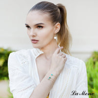 [Hexagon] Green Agate Bracelet-Hexagon Bracelet-La Meno