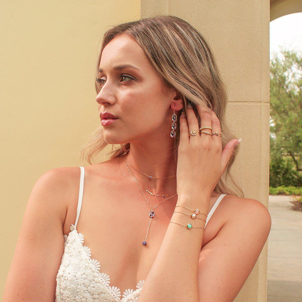 [Hexagon] Rose quartz Bracelet-Hexagon Bracelet-La Meno