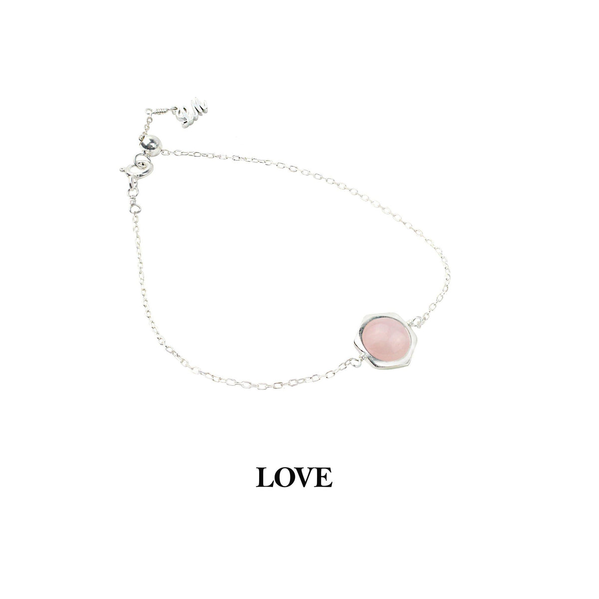 [Hexagon] Rose quartz Bracelet-Hexagon Bracelet-La Meno