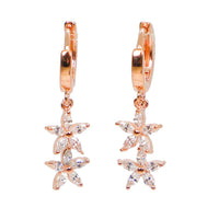 Double Flower Huggie Earrings